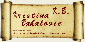 Kristina Bakalović vizit kartica